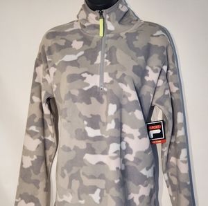 NWT Fila Half Zip Gray Camouflage Hoodie Small